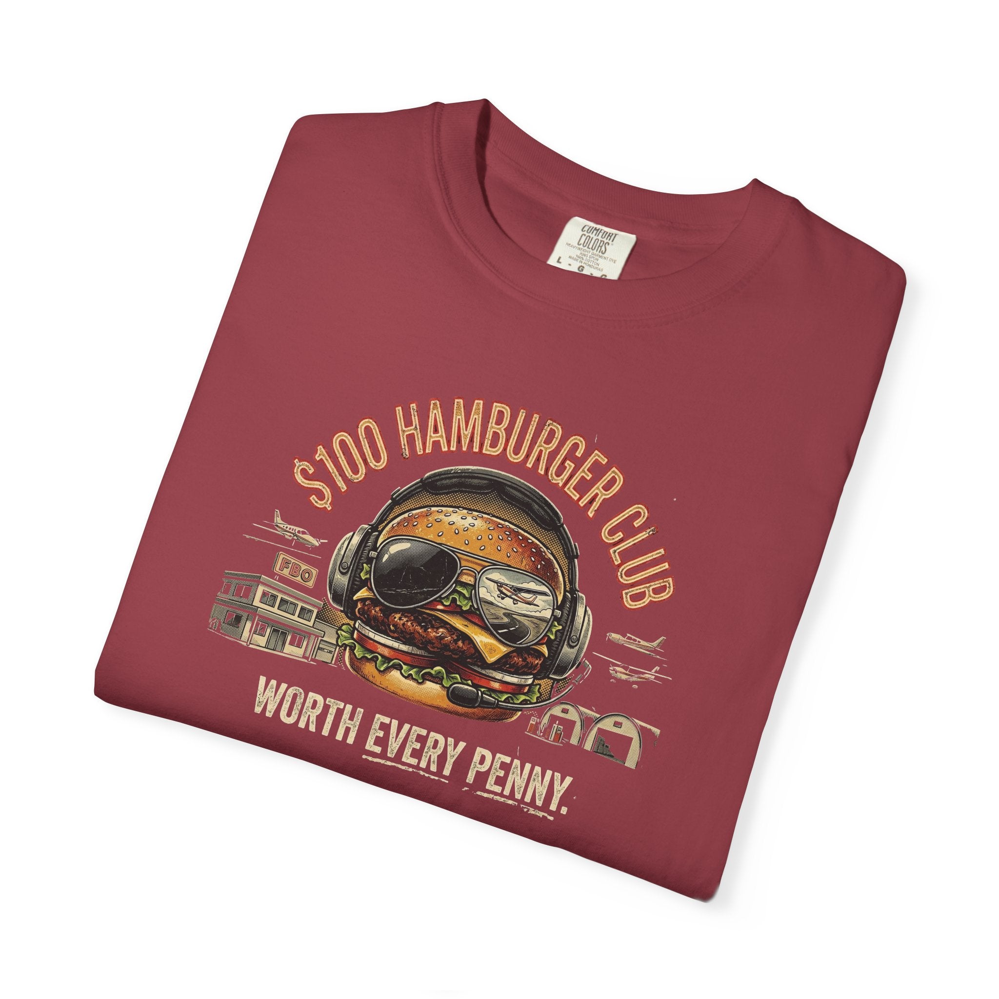 $100 Hamburger Club T-Shirt — Funny Pilot Aviation Tee