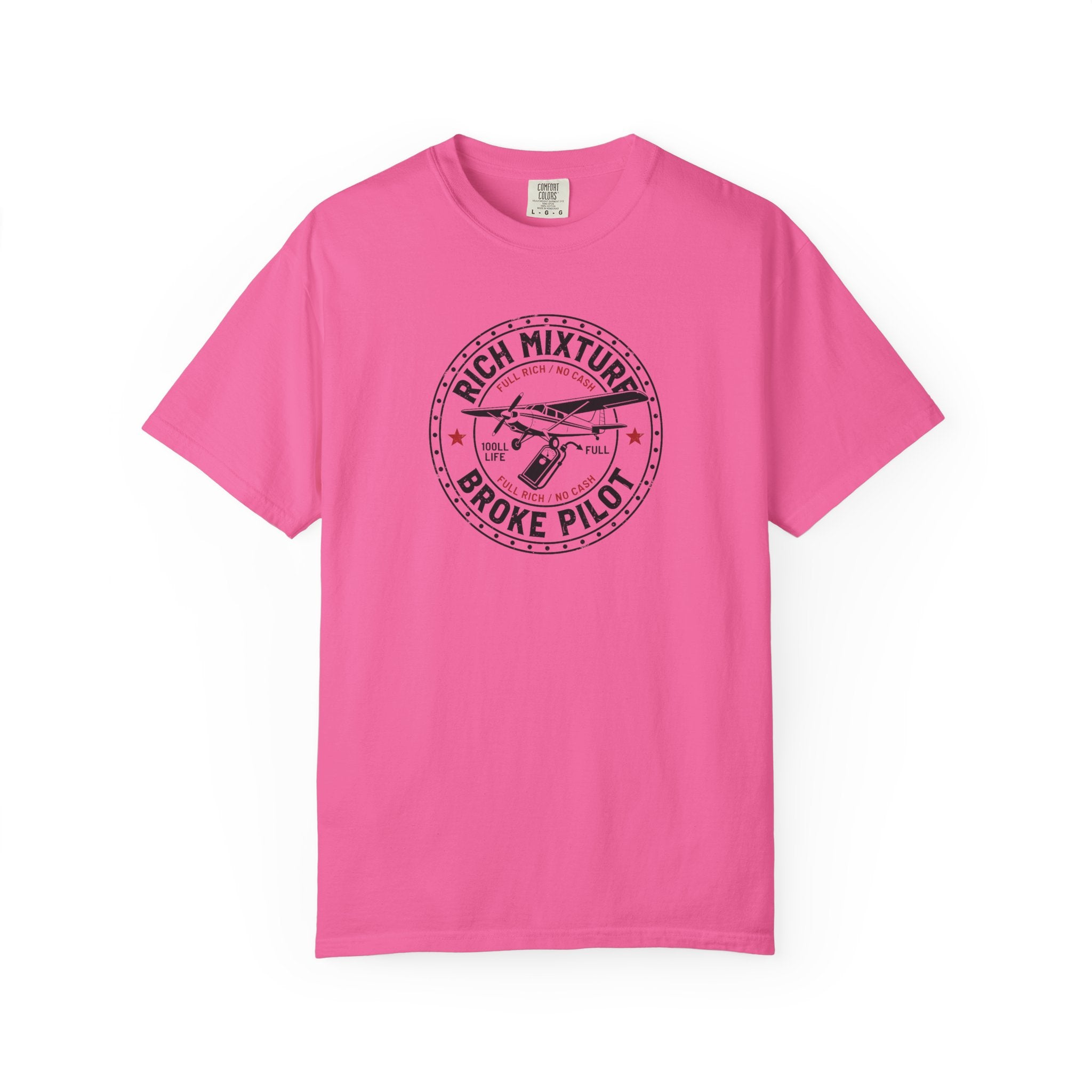 Broke Pilot T-Shirt — Funny Pilot Tee, 'Rich Mixture, Broke Pilot' Aviation Gift