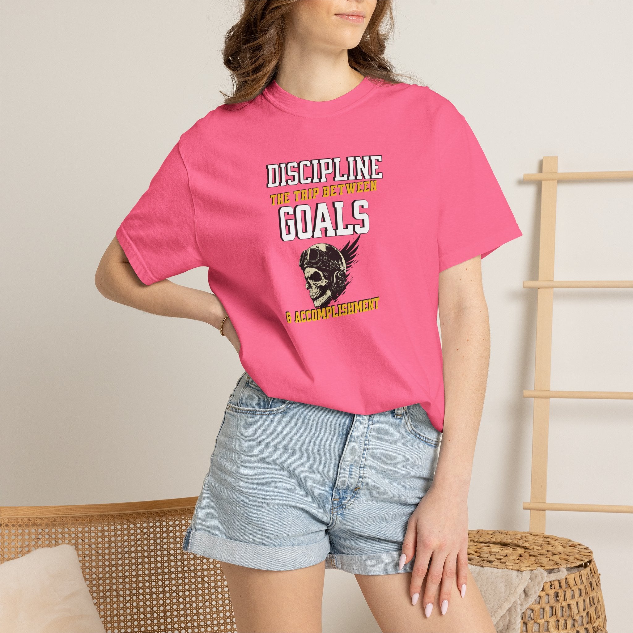 Discipline Means Goals T-Shirt — "Discipline: The Trip Between Goals & Accomplishment" Motivational Tee