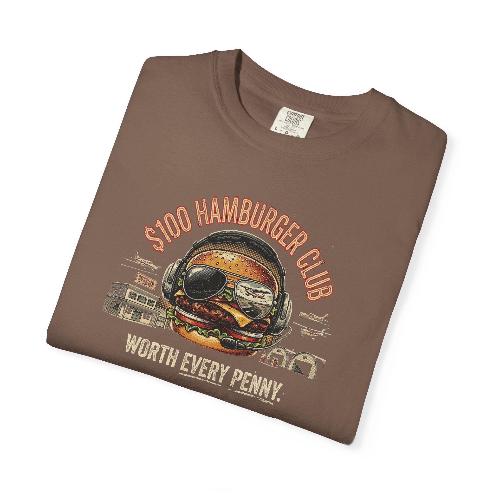 $100 Hamburger Club T-Shirt — Funny Pilot Aviation Tee