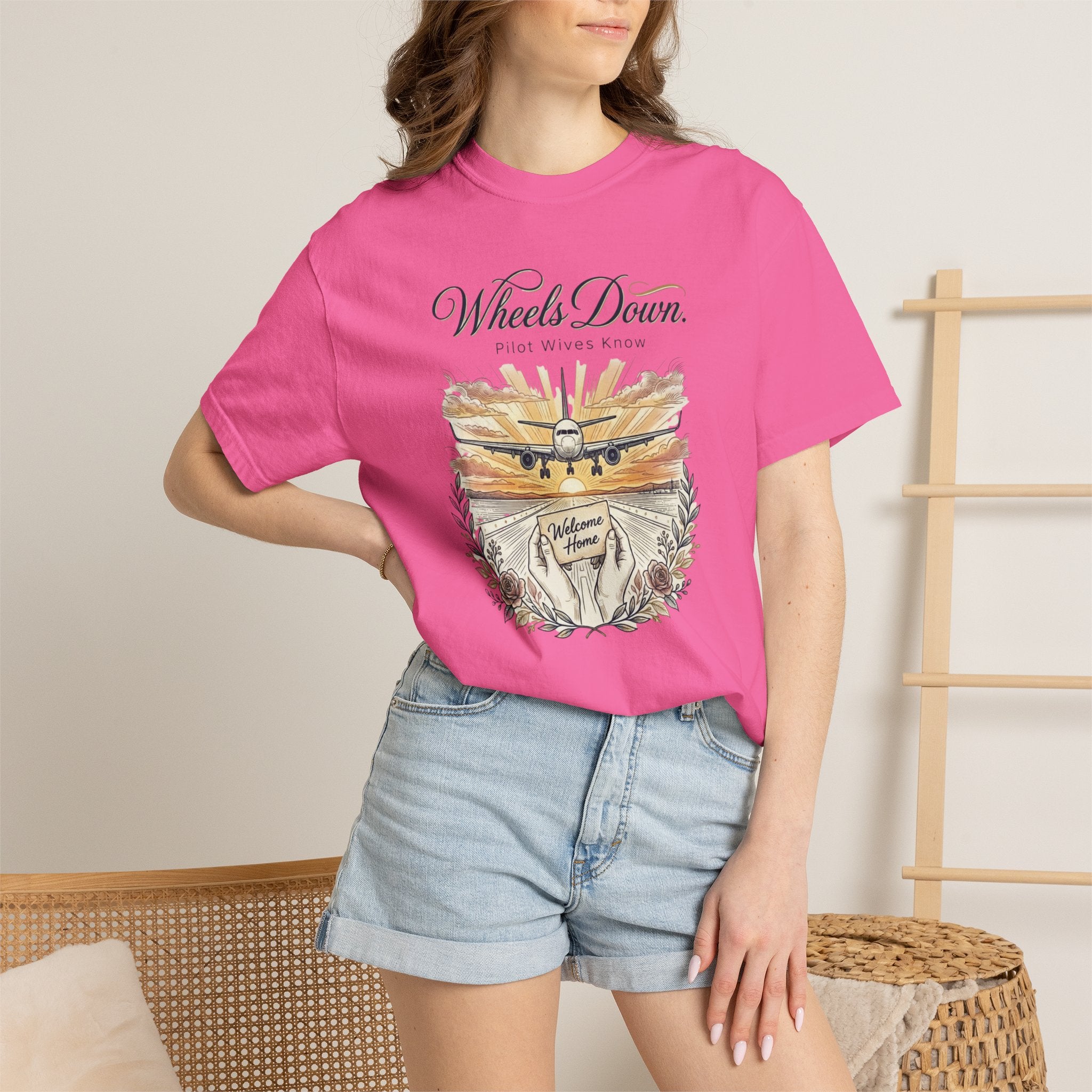 Pilot Wives Tribute T-Shirt — "Pilot Wives Know - Wheels Down"