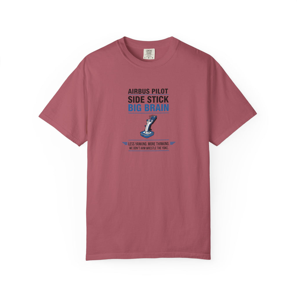 Airbus Side Stick Big Brain Aviation T-Shirt