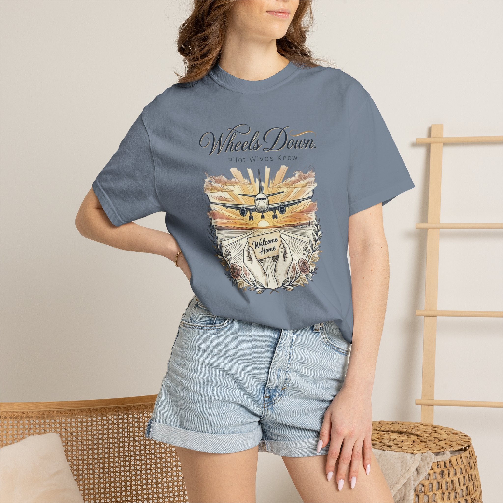 Pilot Wives Tribute T-Shirt — "Pilot Wives Know - Wheels Down"