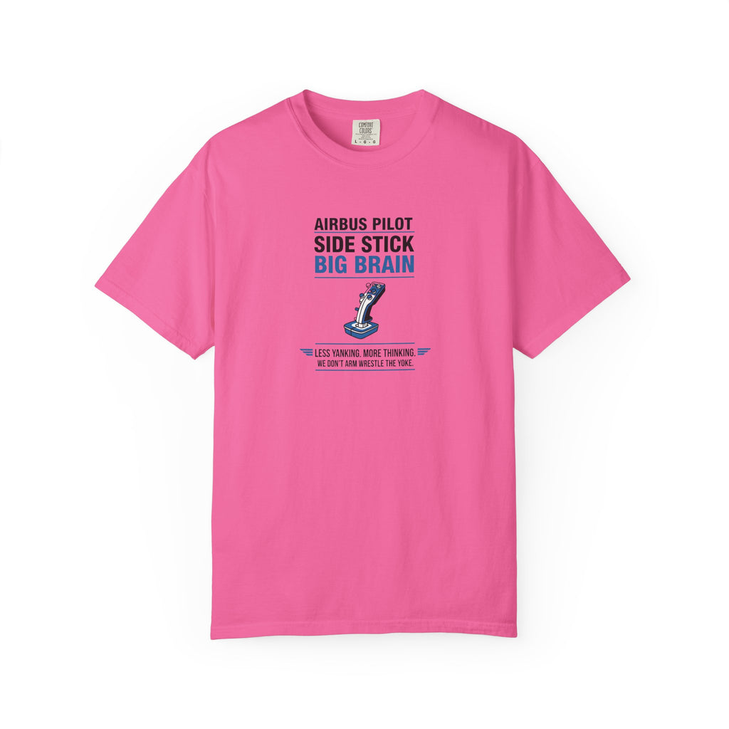 Airbus Side Stick Big Brain Aviation T-Shirt