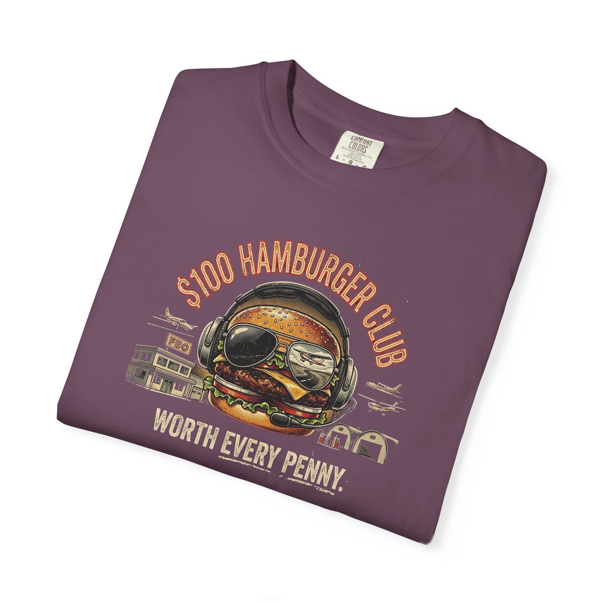 $100 Hamburger Club T-Shirt — Funny Pilot Aviation Tee