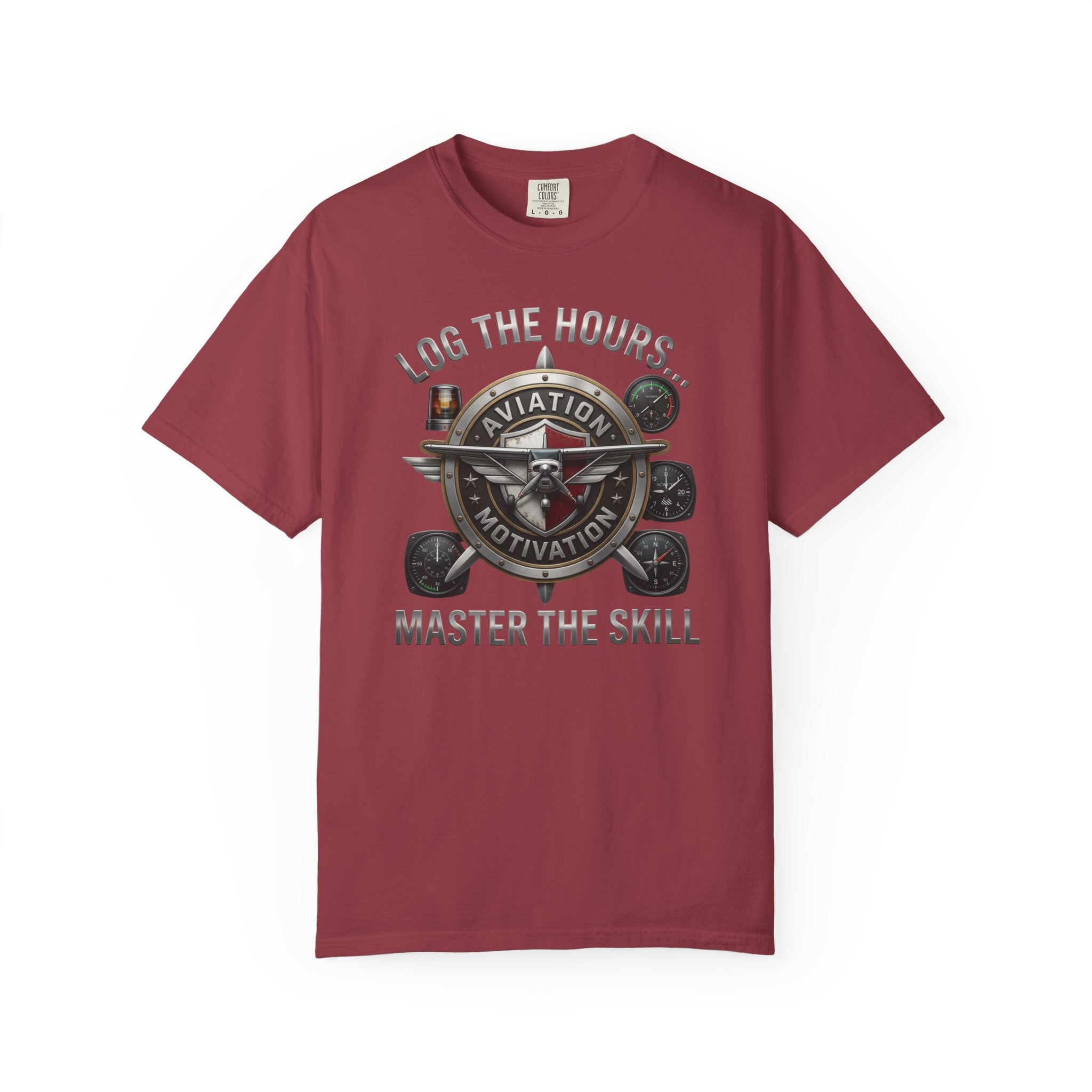 Pilot T-Shirt — "Log the Hours, Master the Skill" Aviation Tee