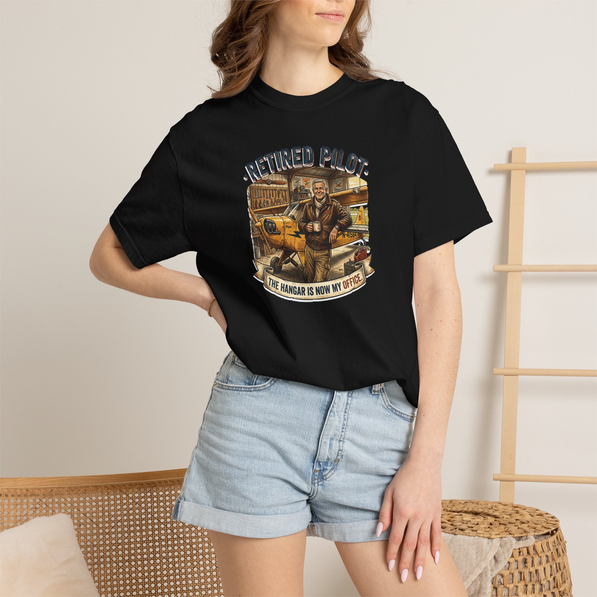 Retired Pilot shirt - The Hangar is Now My Office