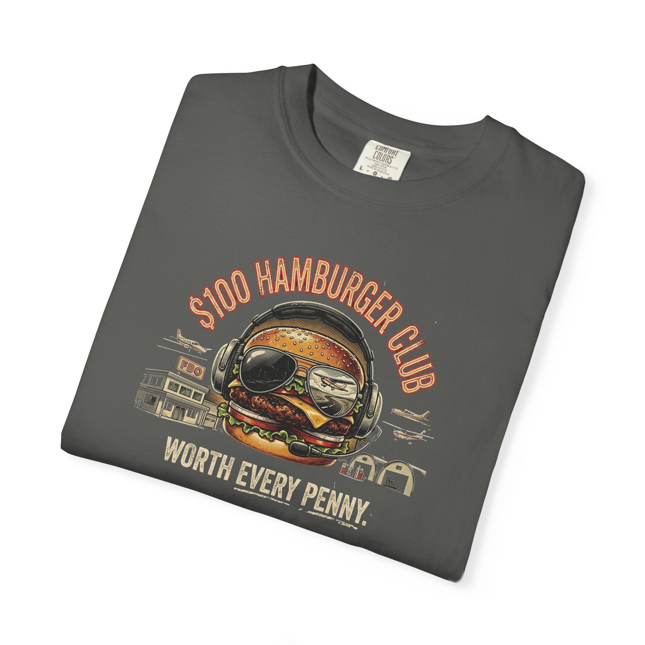 $100 Hamburger Club T-Shirt — Funny Pilot Aviation Tee