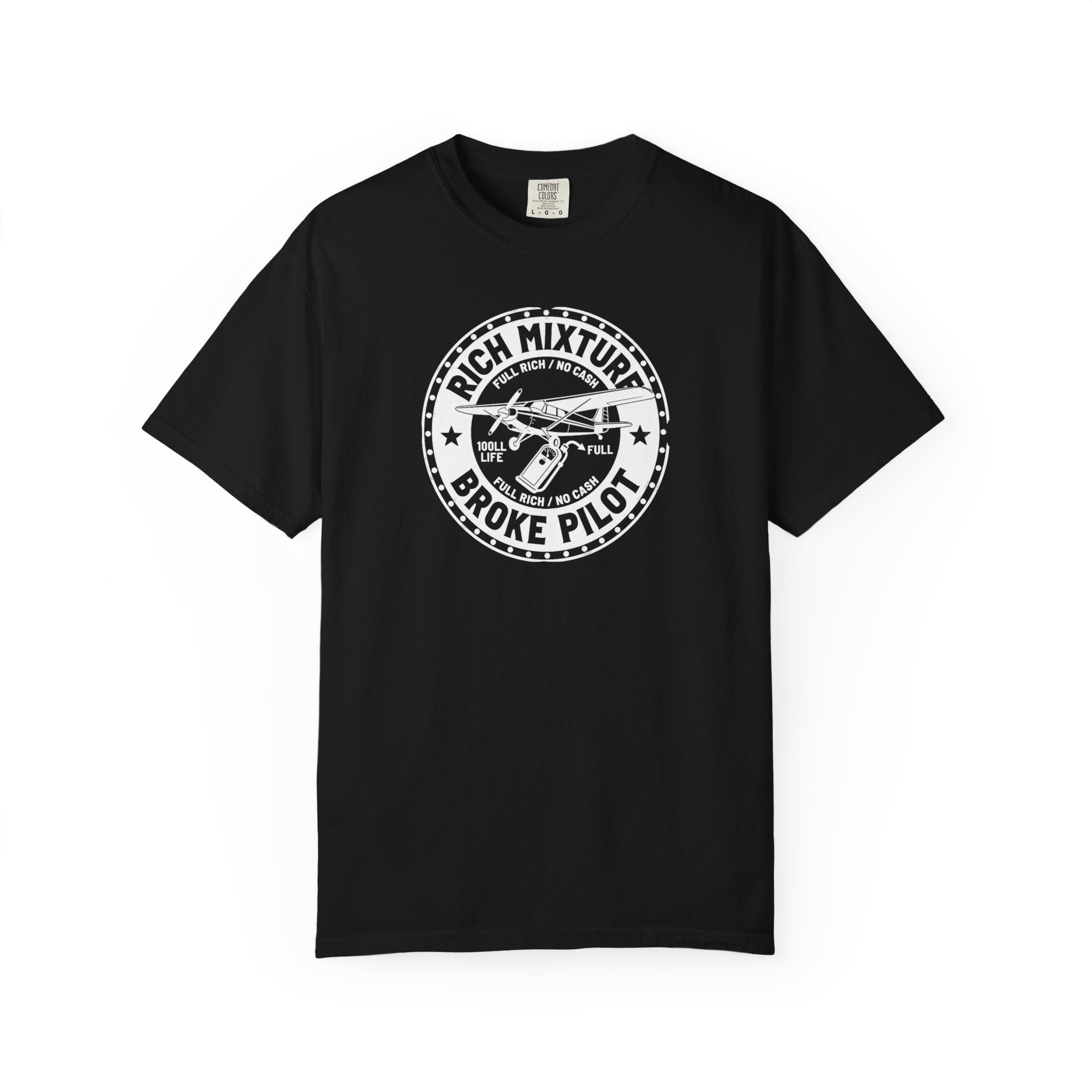 Broke Pilot T-Shirt — Funny Pilot Tee, 'Rich Mixture, Broke Pilot' Aviation Gift
