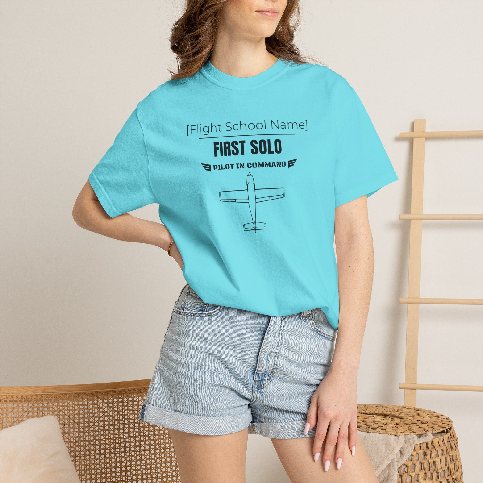 Student Pilot Solo Flight T-Shirt — Personalized Flight School Benchmark Tee