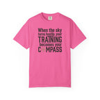 Flight Training T-Shirt — "When the Weather Turns Hostile, Your Training Becomes Your Compass"