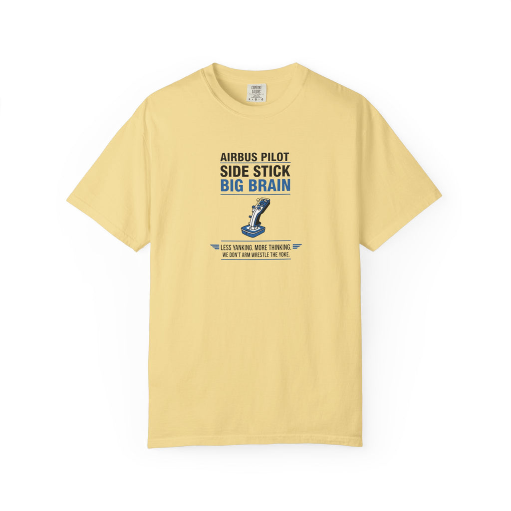 Airbus Side Stick Big Brain Aviation T-Shirt