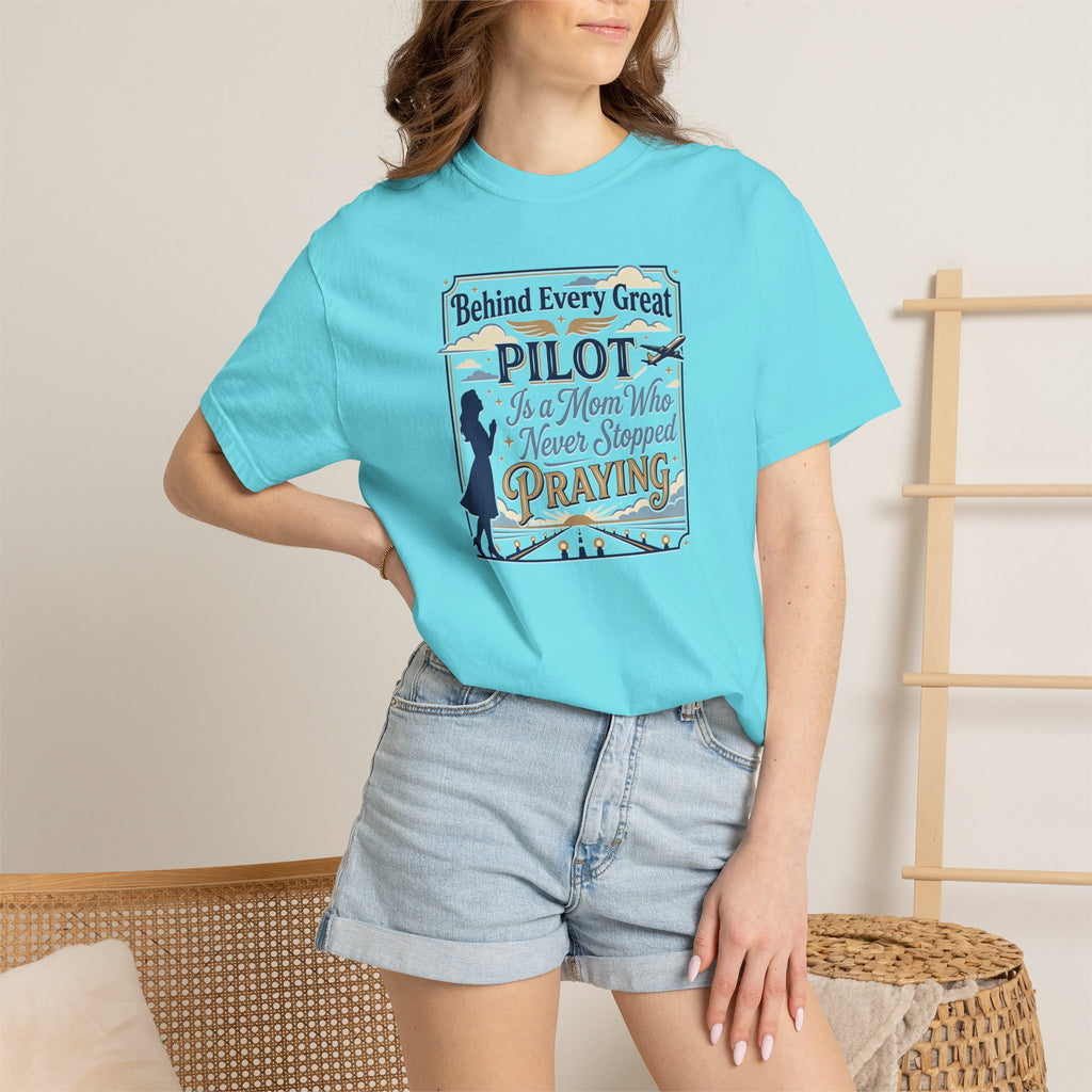 Pilot Mom Prayer T-Shirt — Emotional Aviation Tee for Prayerful Pilot Mothers