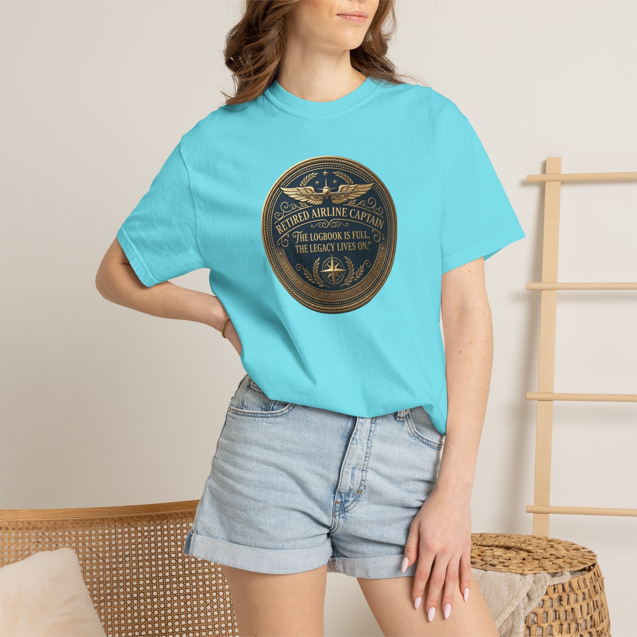 Retired Airline Captain T-Shirt — “The Logbook Is Full. The Legacy Lives On.”