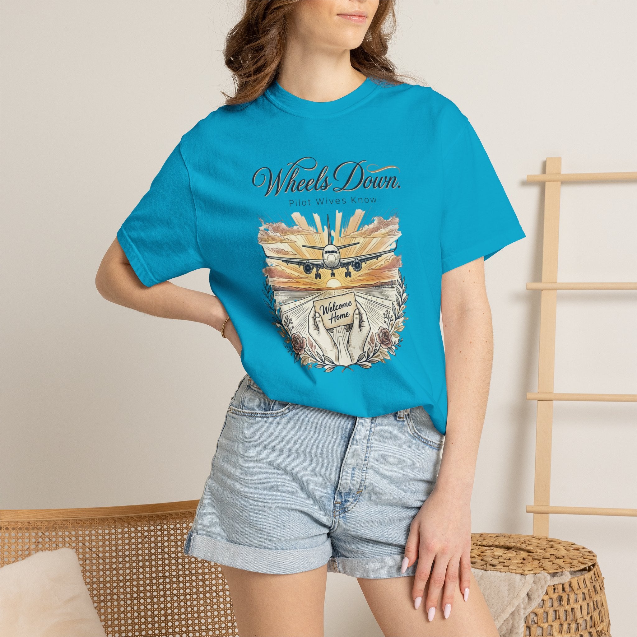 Pilot Wives Tribute T-Shirt — "Pilot Wives Know - Wheels Down"