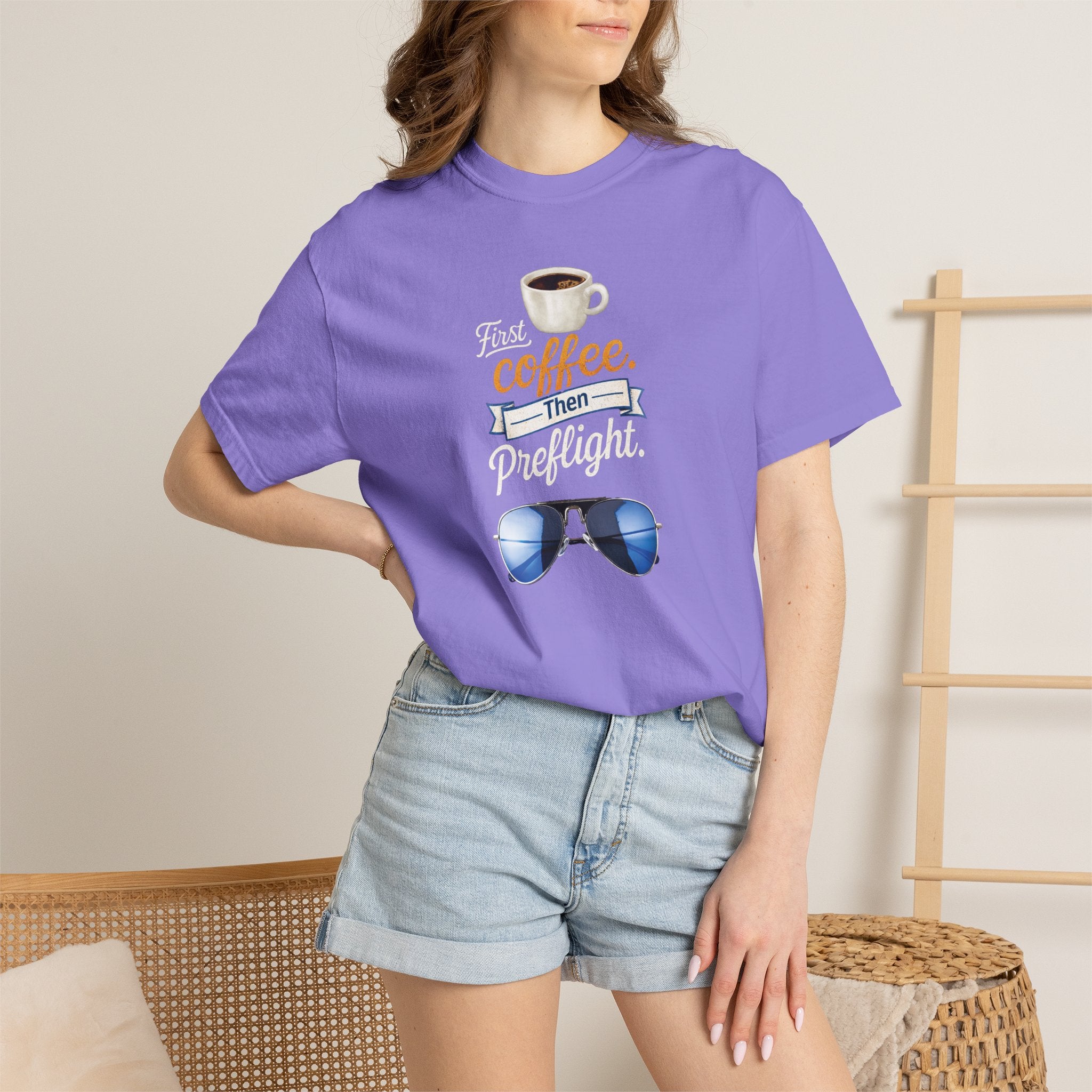 Aviation "First Coffee, Then Preflight" T-Shirt