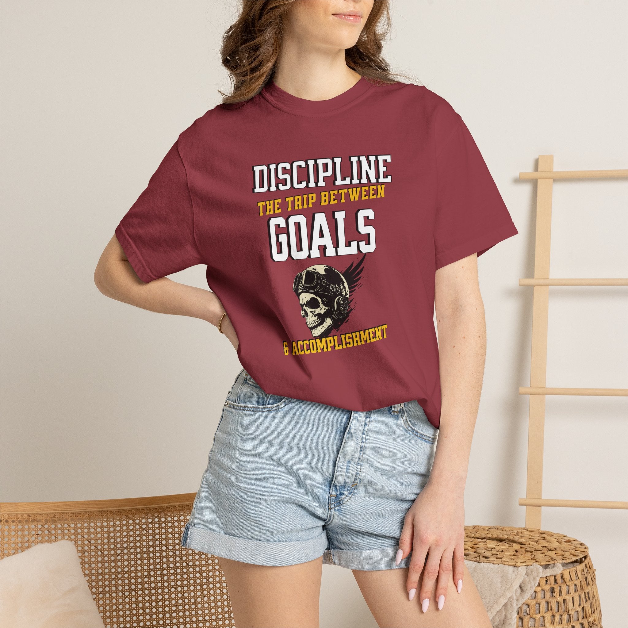 Discipline Means Goals T-Shirt — "Discipline: The Trip Between Goals & Accomplishment" Motivational Tee