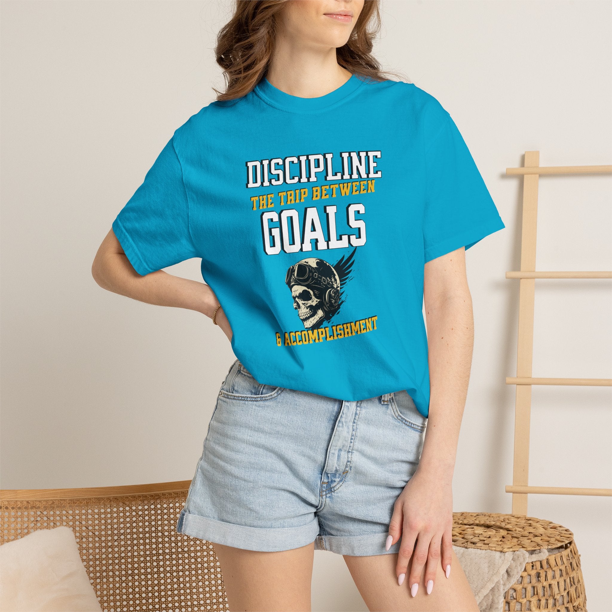Discipline Means Goals T-Shirt — "Discipline: The Trip Between Goals & Accomplishment" Motivational Tee