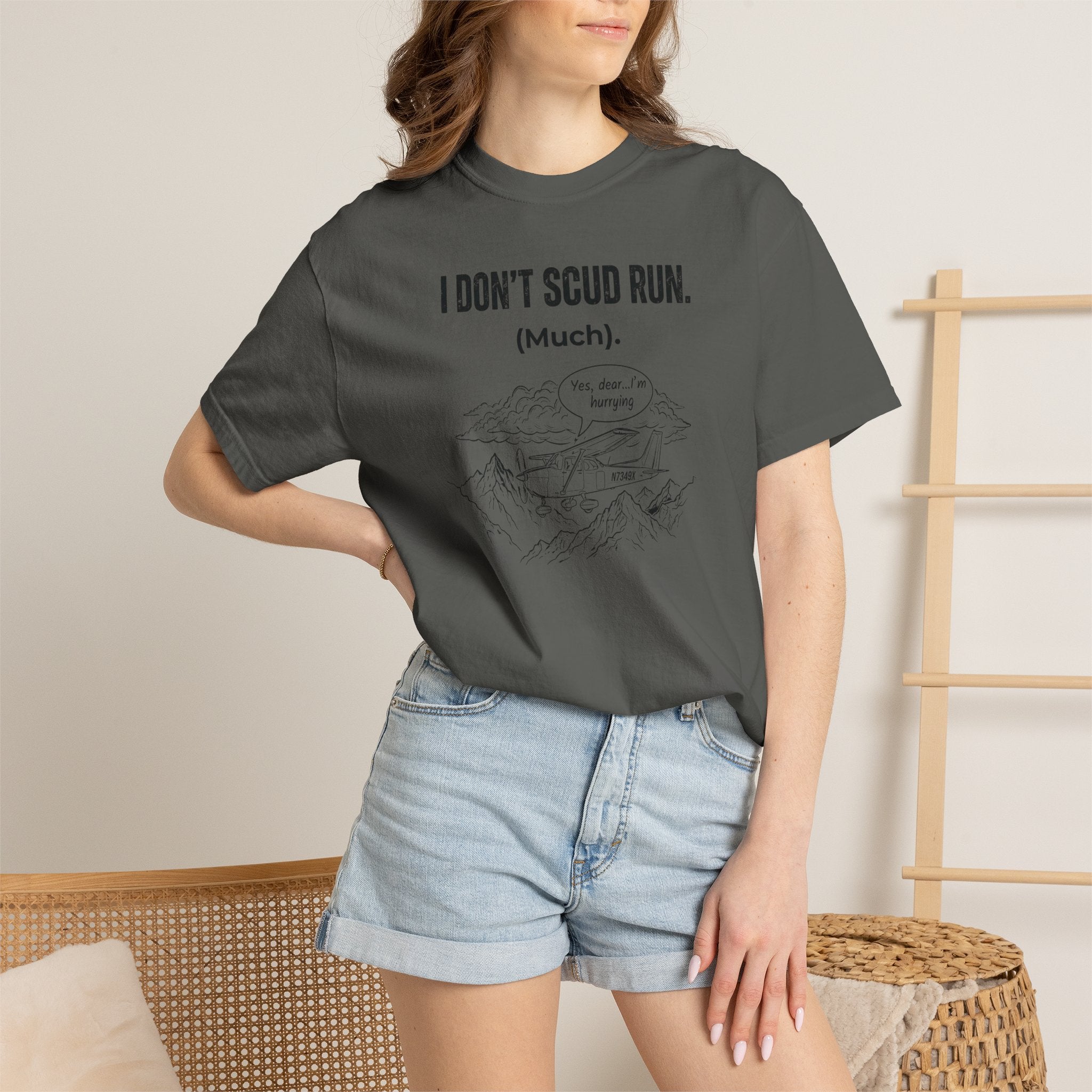 Sarcastic Pilot T‑Shirt — 'Scud Running' Aviation Tee for Pilots & Flight Fans
