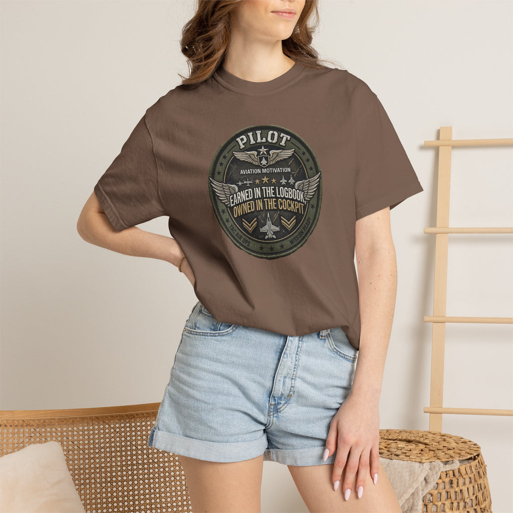 Military Pilot Tee — Owned in the Cockpit. Earned in the Logbook.