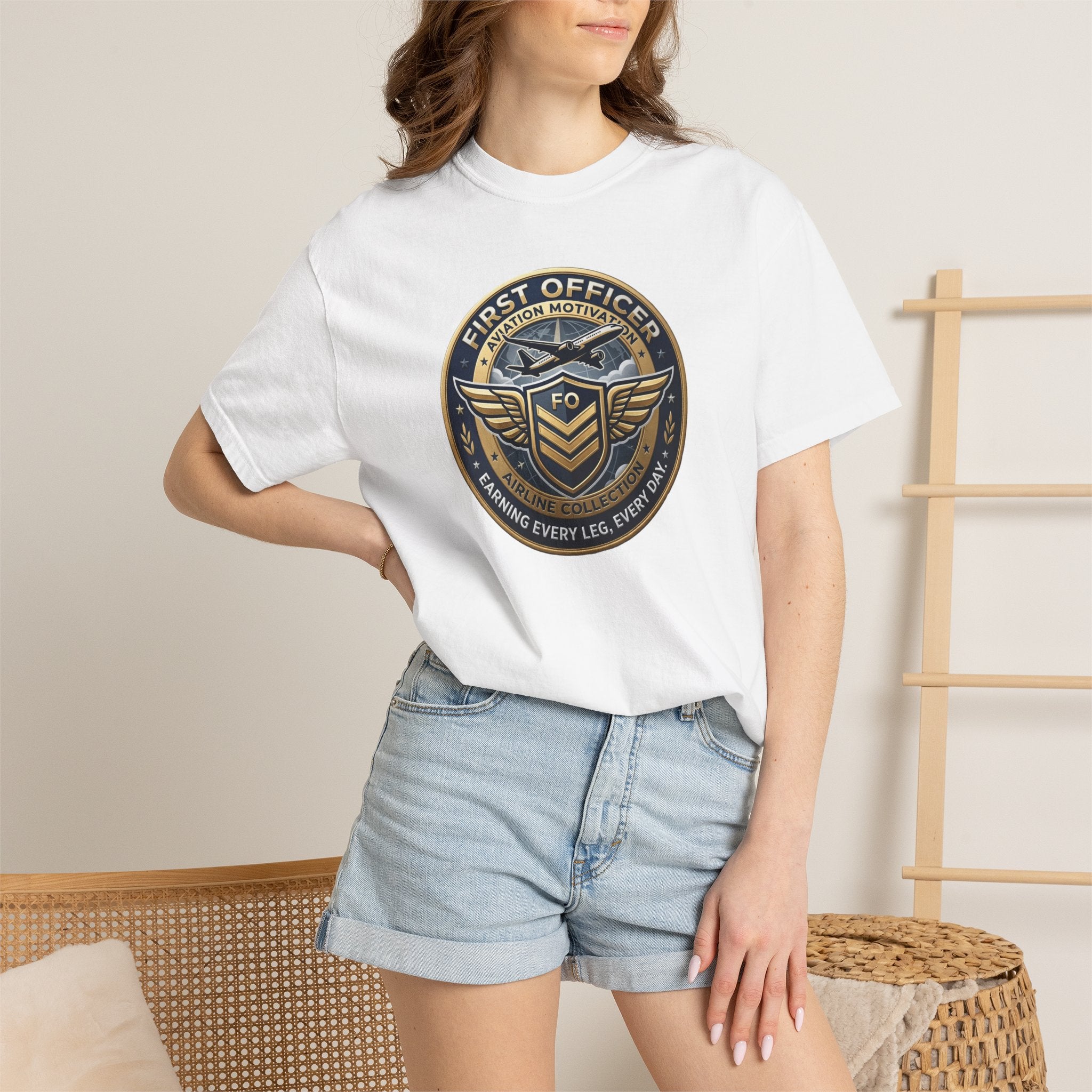 First Officer Pilot T-Shirt — Bold Airline Crew Tee