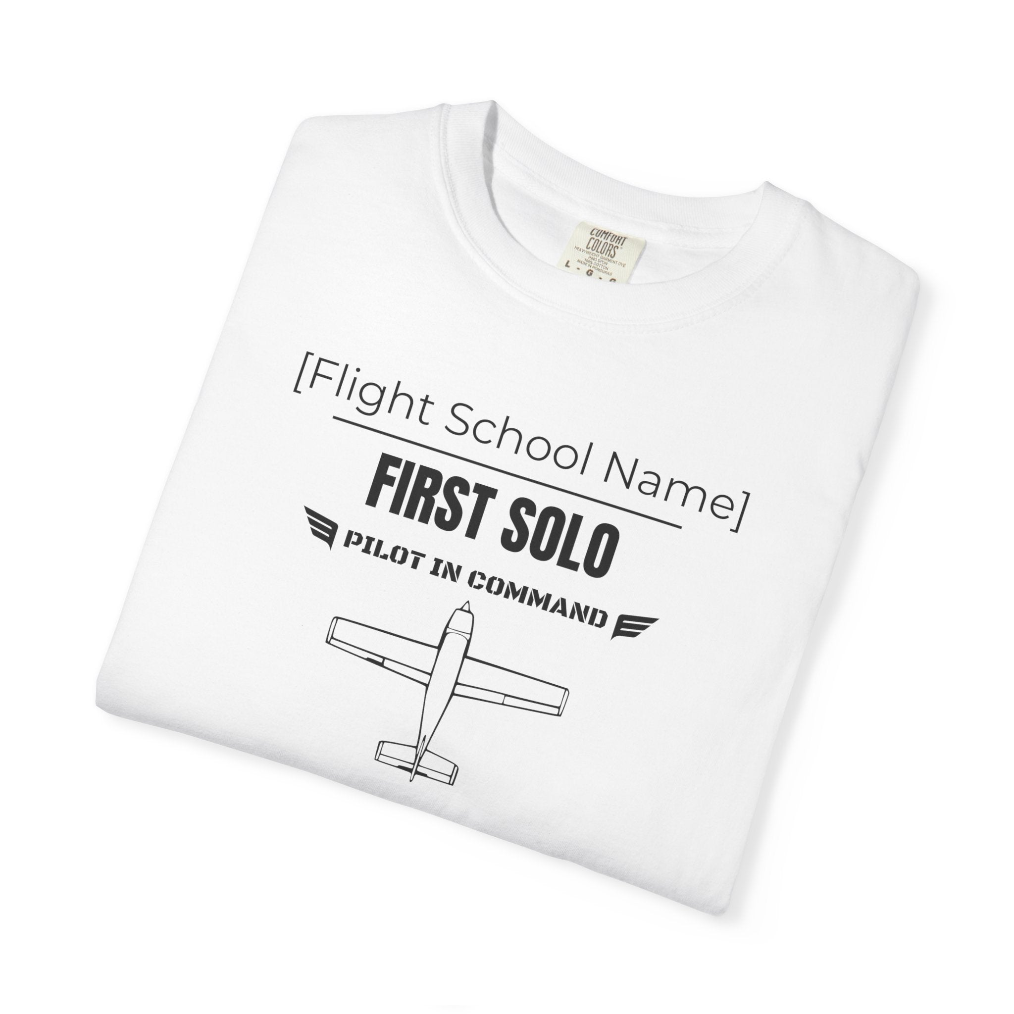 Student Pilot Solo Flight T-Shirt — Personalized Flight School Benchmark Tee