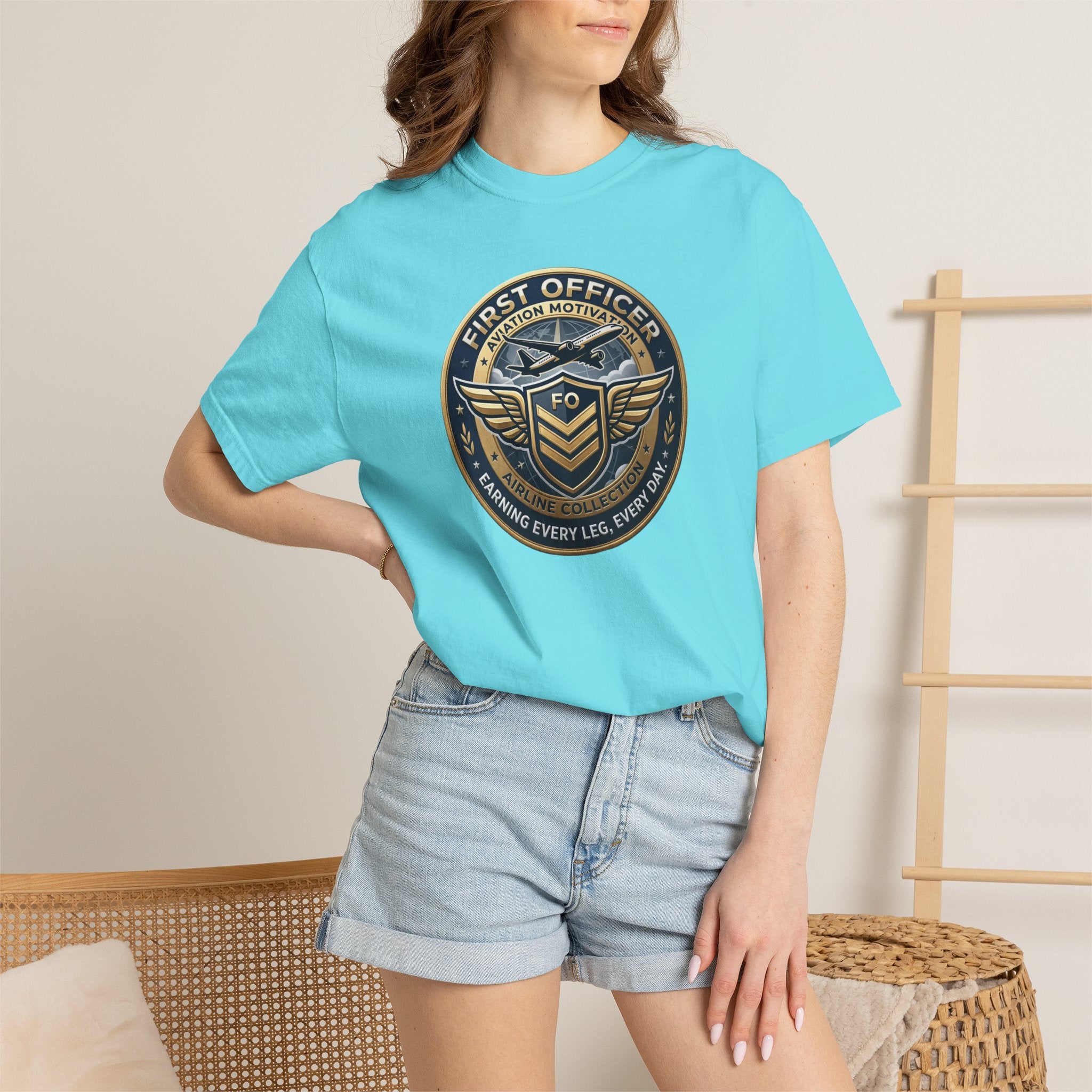 First Officer Pilot T-Shirt — Bold Airline Crew Tee
