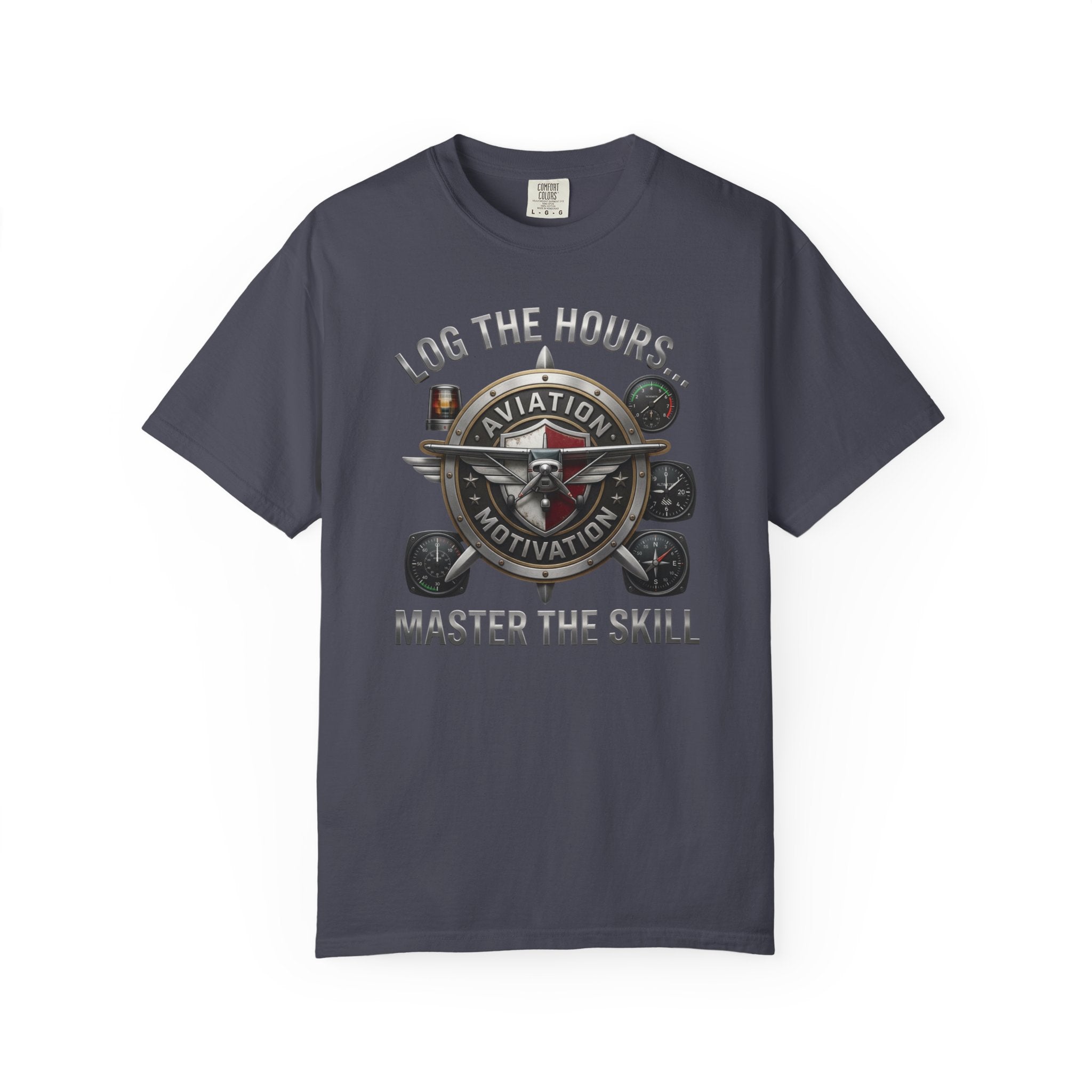 Pilot T-Shirt — "Log the Hours, Master the Skill" Aviation Tee