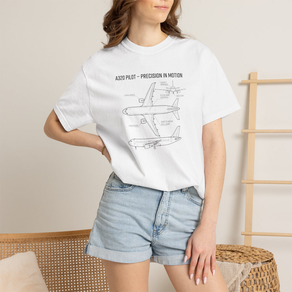 Airbus A320 Schematic T-Shirt — 'Precision in Motion' Aviation Tee
