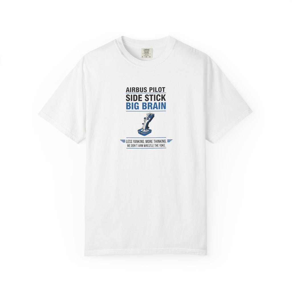 Airbus Side Stick Big Brain Aviation T-Shirt