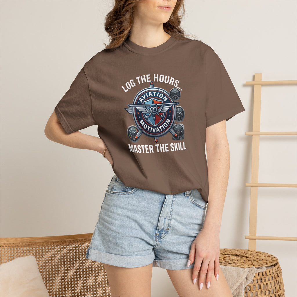Log the Hours - Master the Skill Student Pilot tee