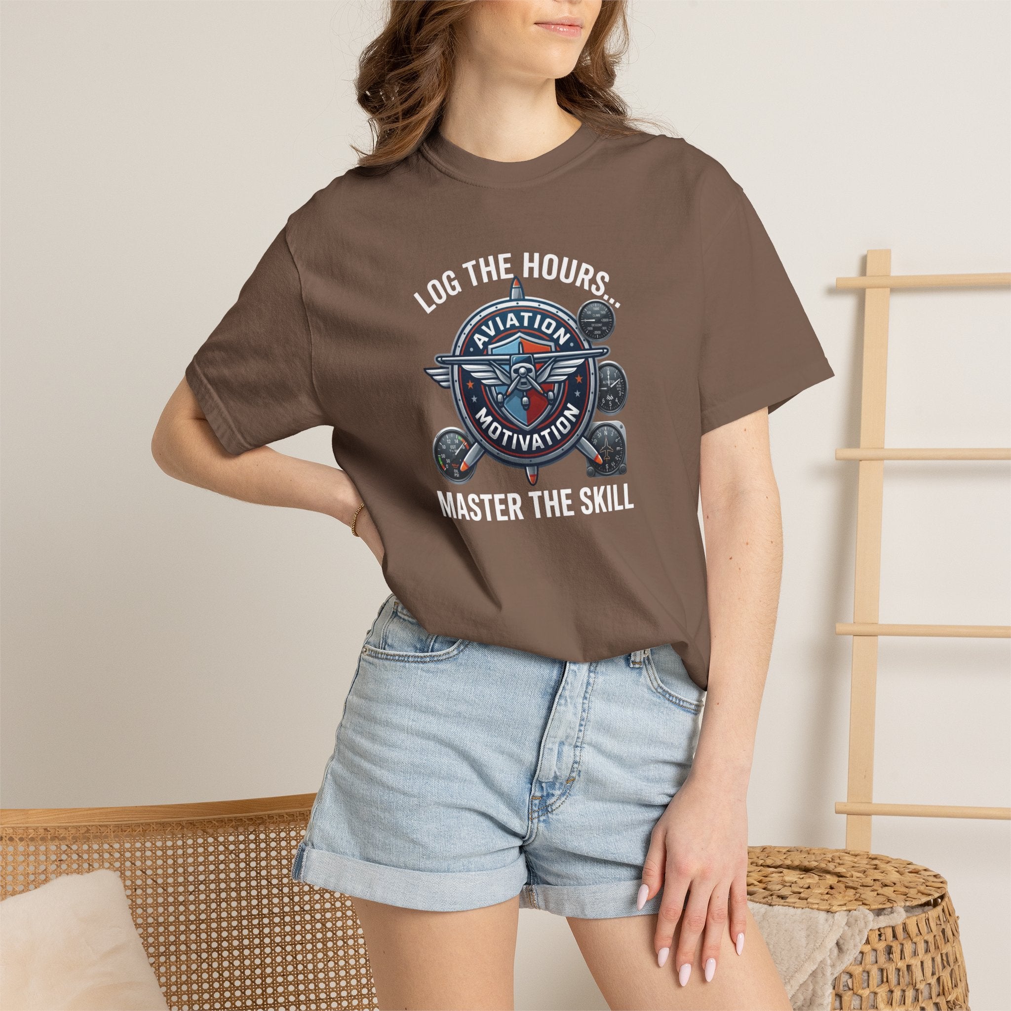 Log the Hours - Master the Skill Student Pilot tee
