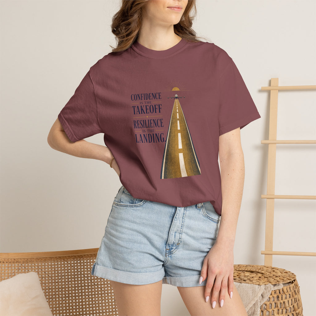Confidence is for Takeoff. Resilience is the Landing T-Shirt – Inspirational Pilot Graphic Tee