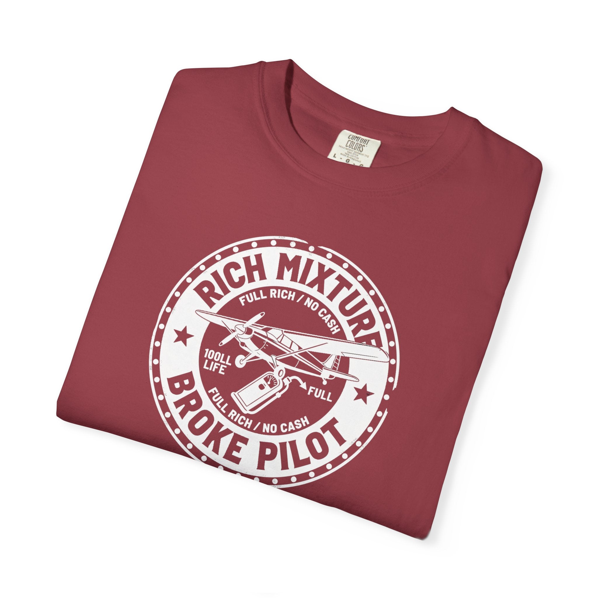 Broke Pilot T-Shirt — Funny Pilot Tee, 'Rich Mixture, Broke Pilot' Aviation Gift