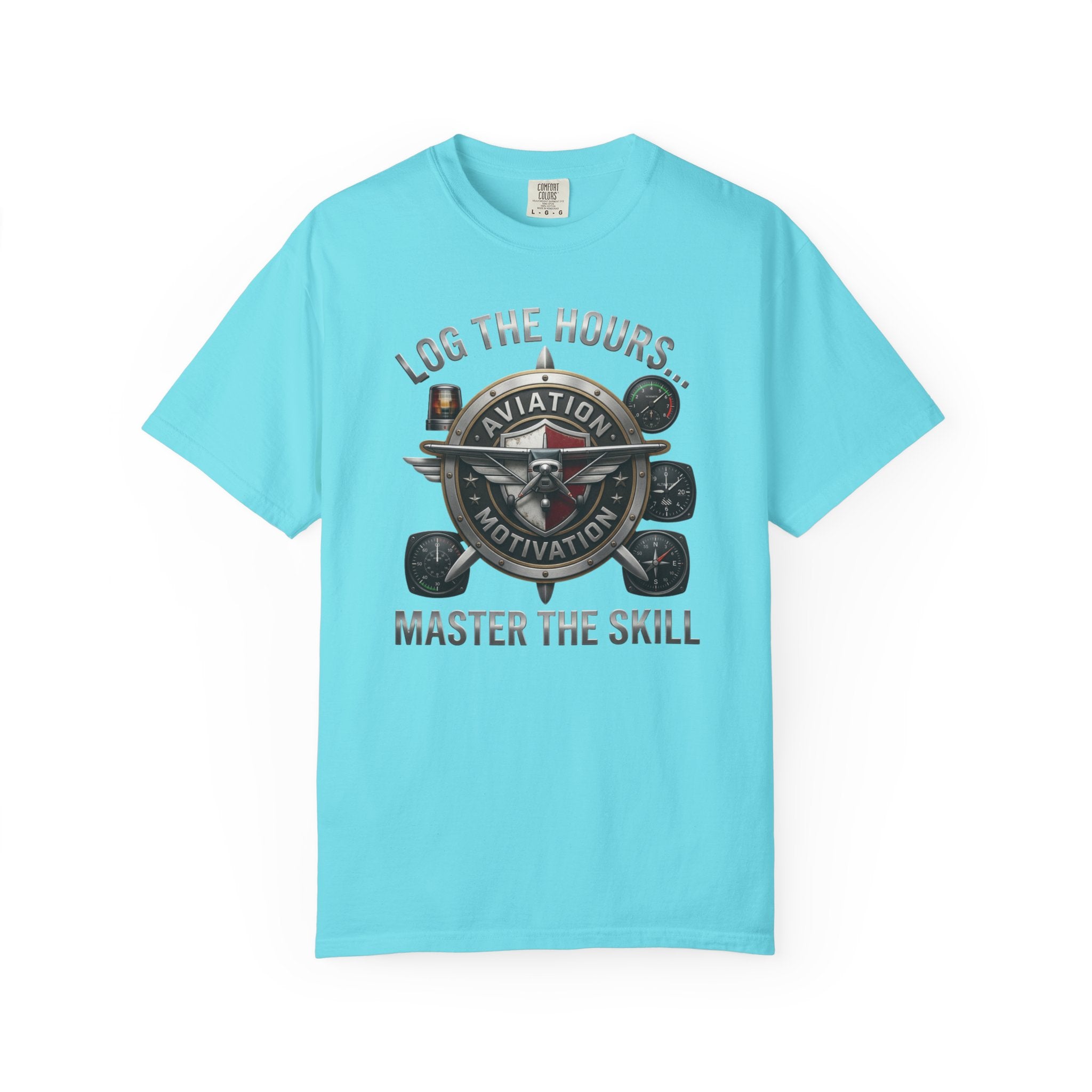 Pilot T-Shirt — "Log the Hours, Master the Skill" Aviation Tee