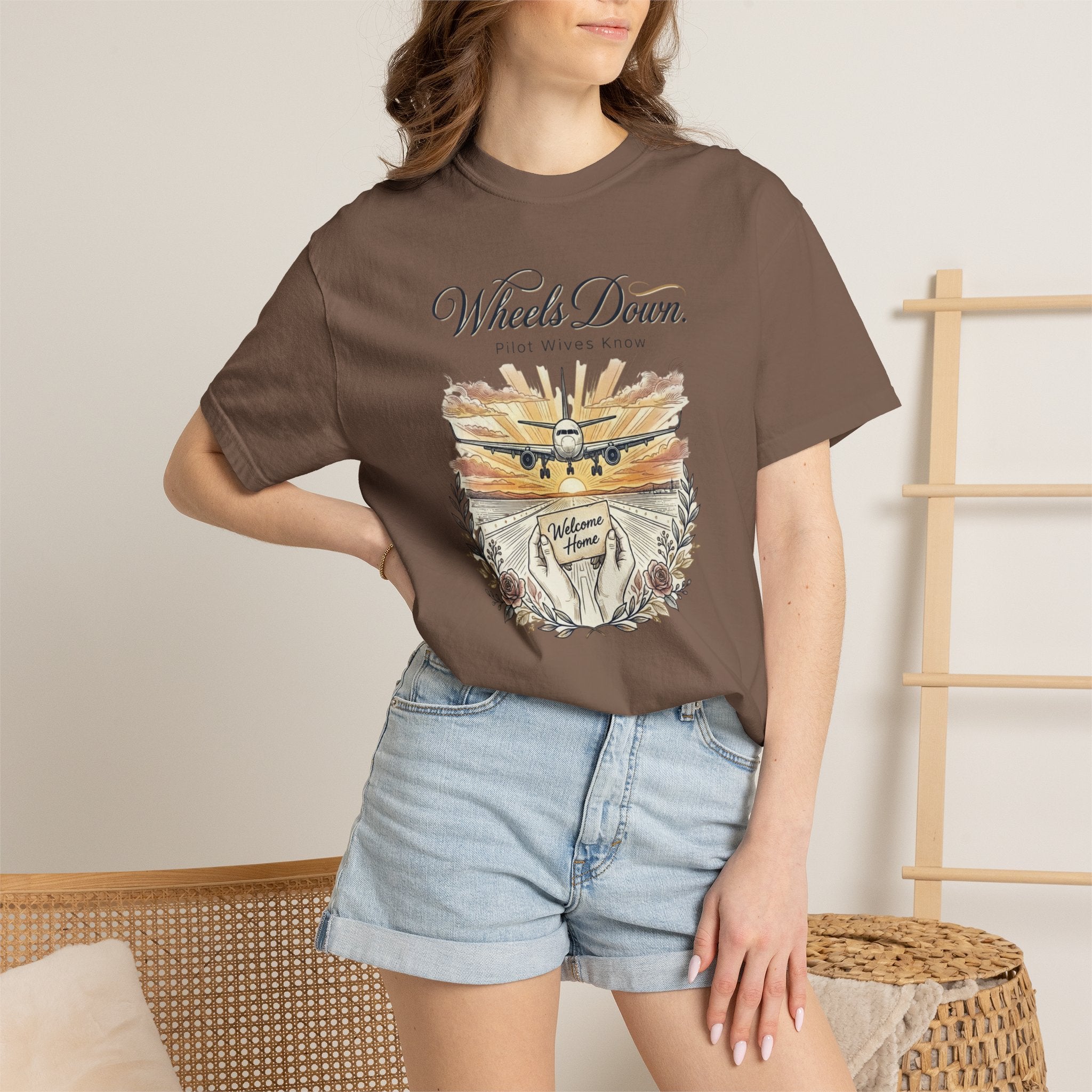 Pilot Wives Tribute T-Shirt — "Pilot Wives Know - Wheels Down"