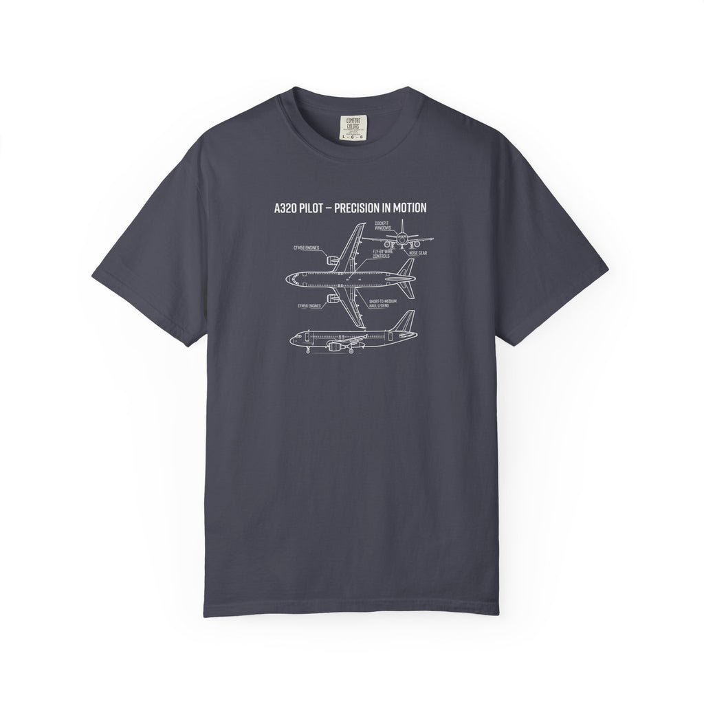 Airbus A320 Schematic T-Shirt — 'Precision in Motion' Aviation Tee