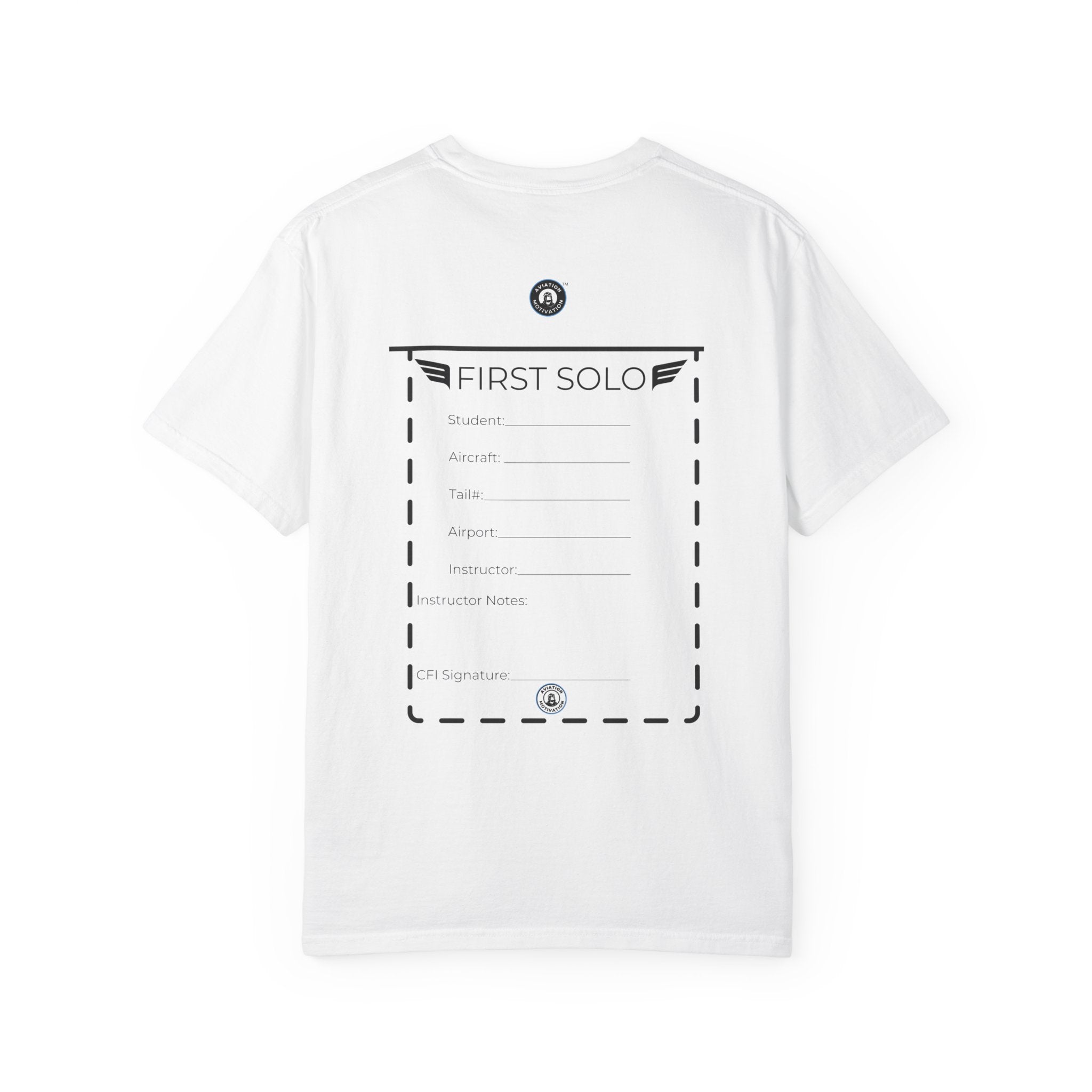Student Pilot Solo Flight T-Shirt — Personalized Flight School Benchmark Tee