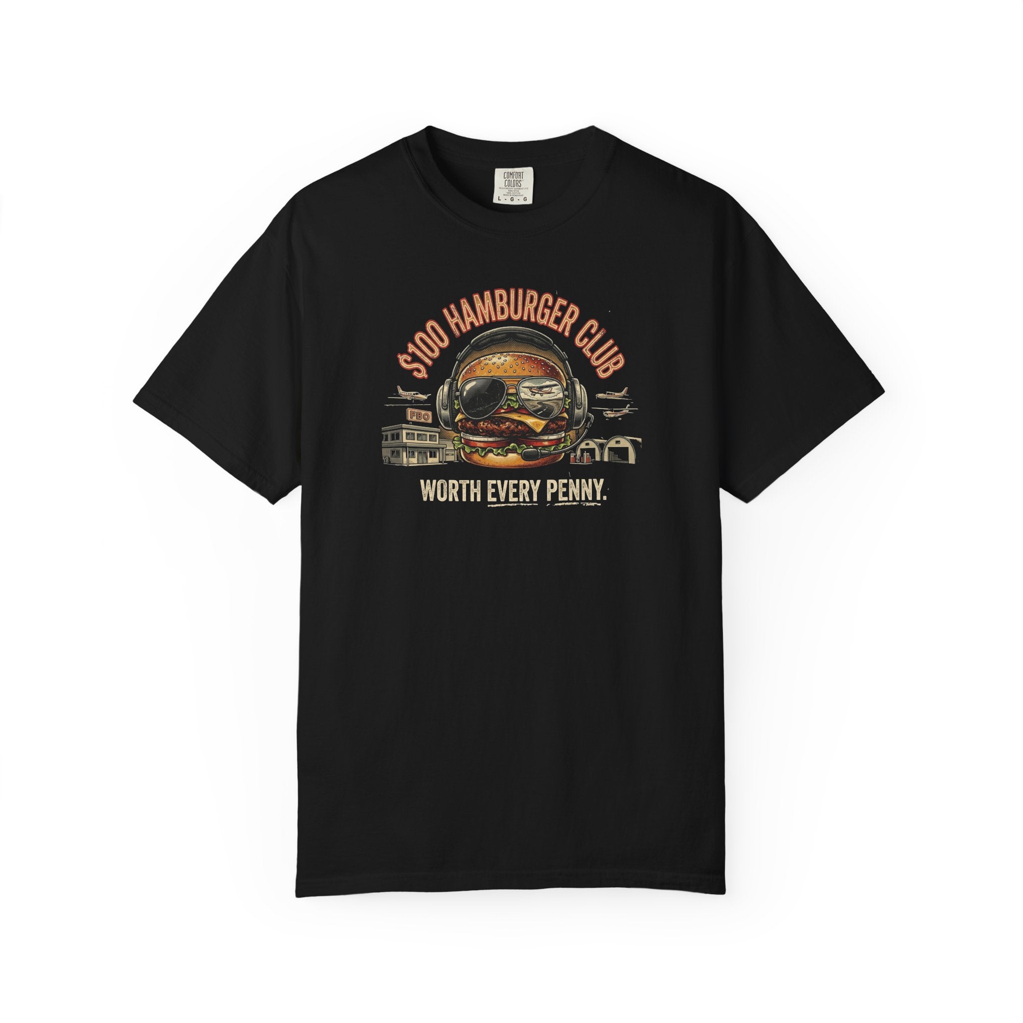 $100 Hamburger Club T-Shirt — Funny Pilot Aviation Tee