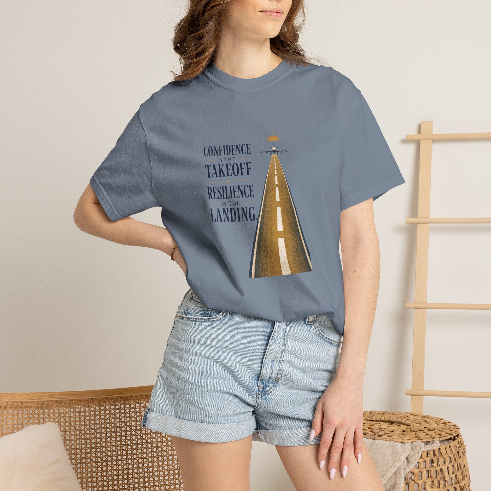 Confidence is for Takeoff. Resilience is the Landing T-Shirt – Inspirational Pilot Graphic Tee