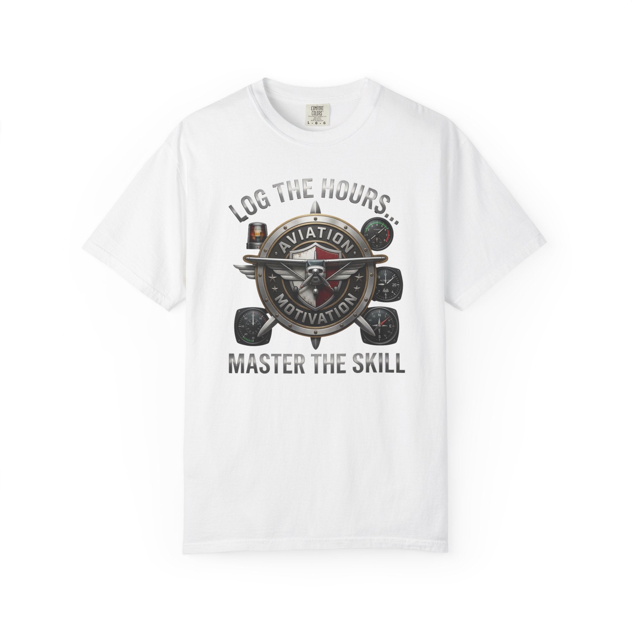 Pilot T-Shirt — "Log the Hours, Master the Skill" Aviation Tee