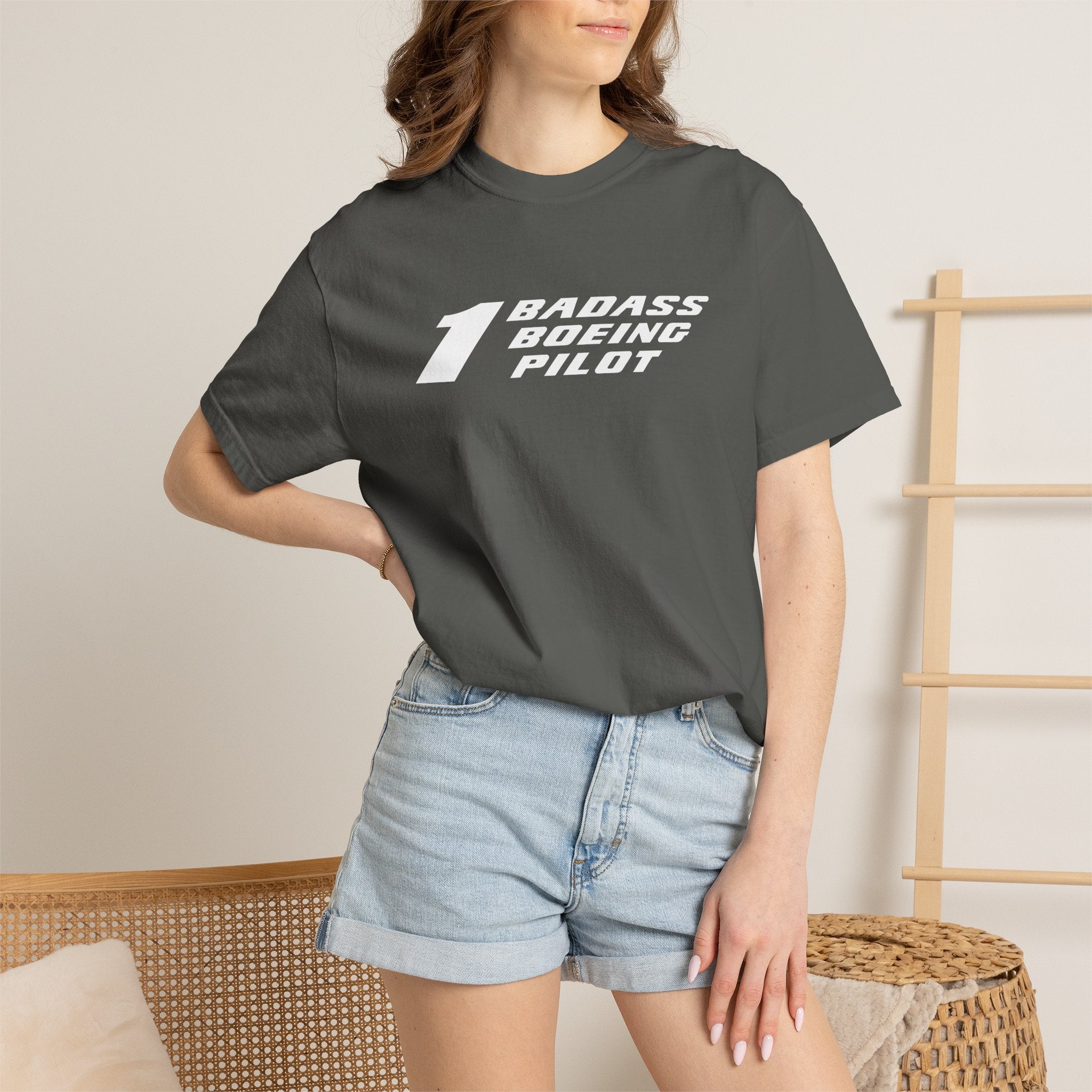 1 Badass Boeing Pilot T-Shirt — Bold Typography Tee for Aviators