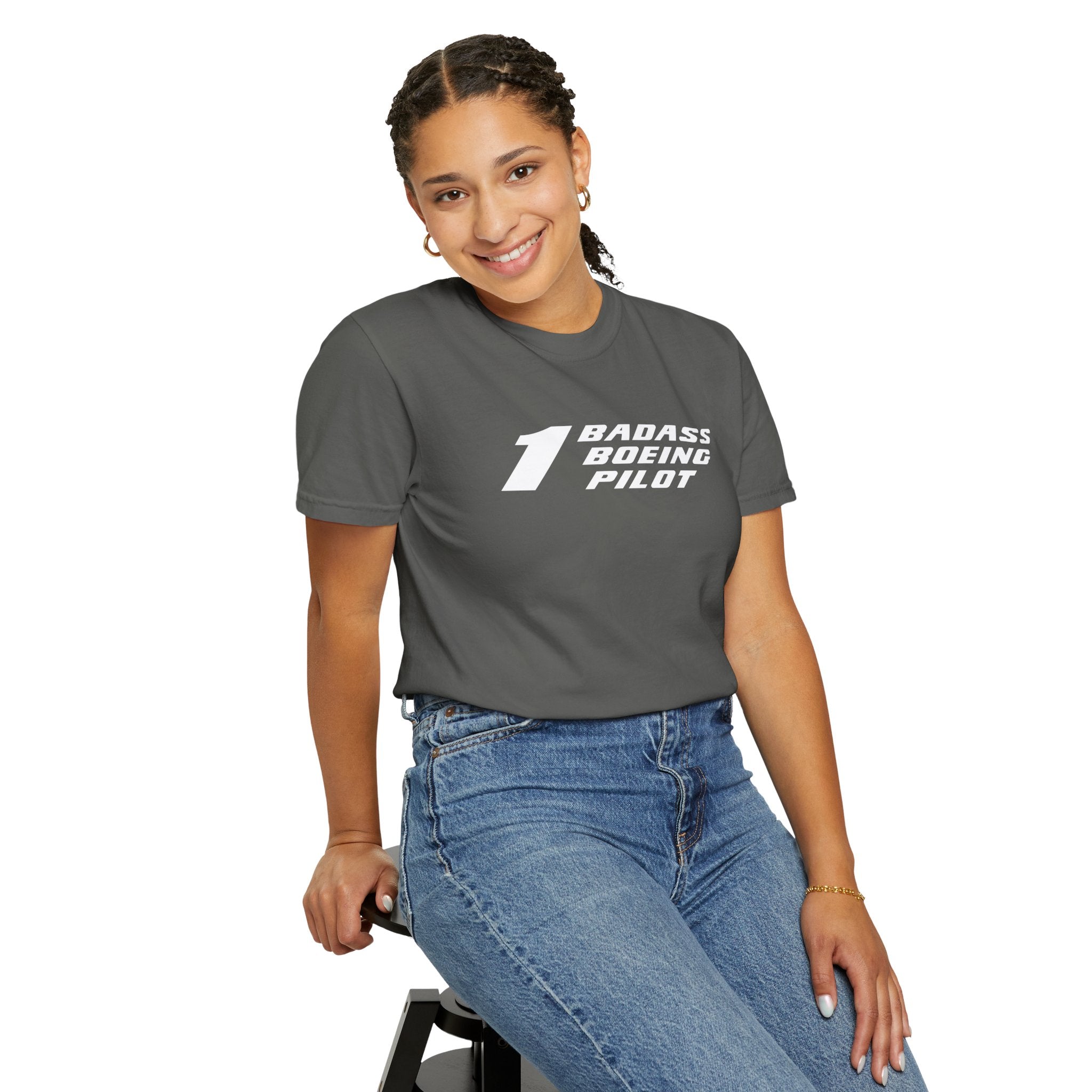 1 Badass Boeing Pilot T-Shirt — Bold Typography Tee for Aviators