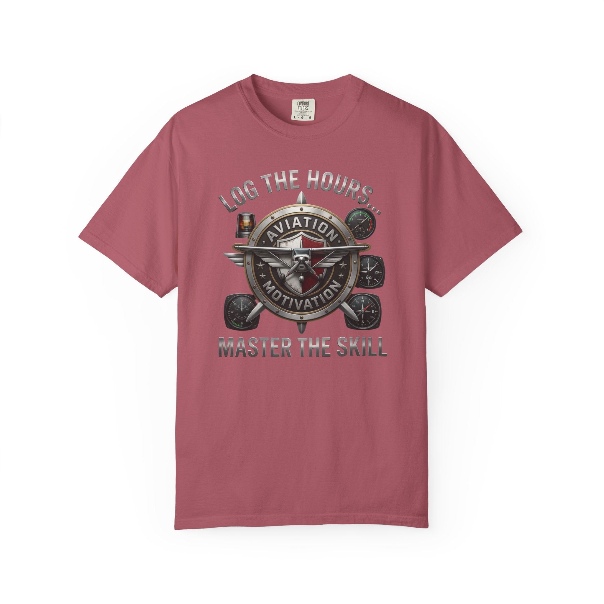 Pilot T-Shirt — "Log the Hours, Master the Skill" Aviation Tee