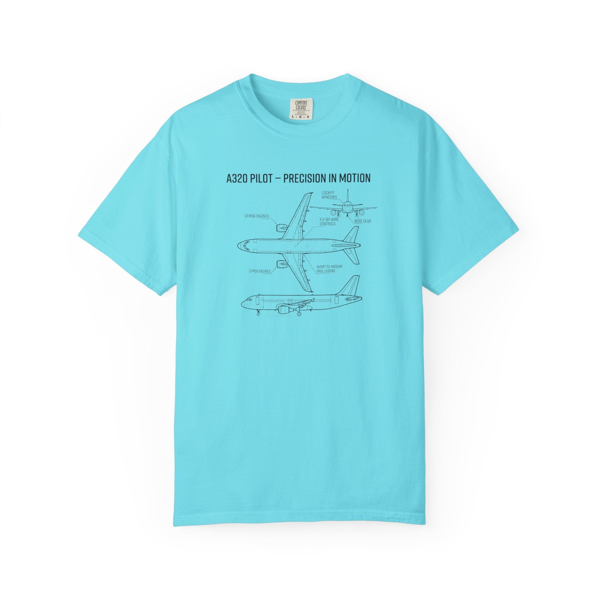 Airbus A320 Schematic T-Shirt — 'Precision in Motion' Aviation Tee