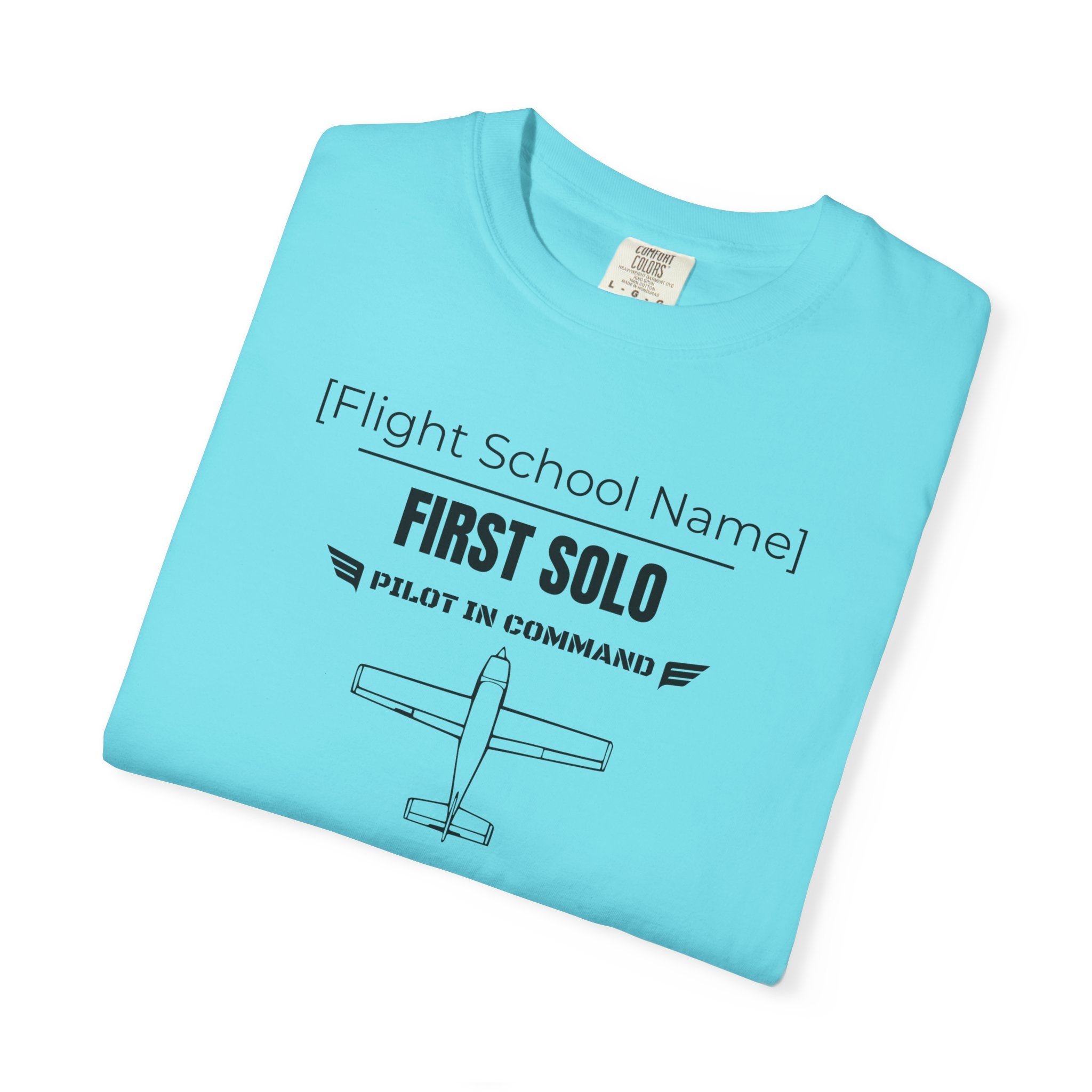 Student Pilot Solo Flight T-Shirt — Personalized Flight School Benchmark Tee