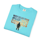 Inspirational Pilot tee - "When the Weather turns Hostile, Your Training is Your Compass"