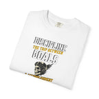 Discipline Means Goals T-Shirt — "Discipline: The Trip Between Goals & Accomplishment" Motivational Tee