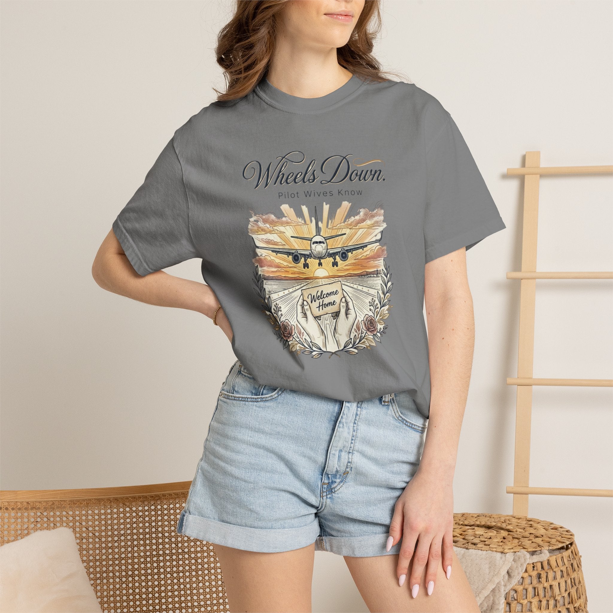 Pilot Wives Tribute T-Shirt — "Pilot Wives Know - Wheels Down"