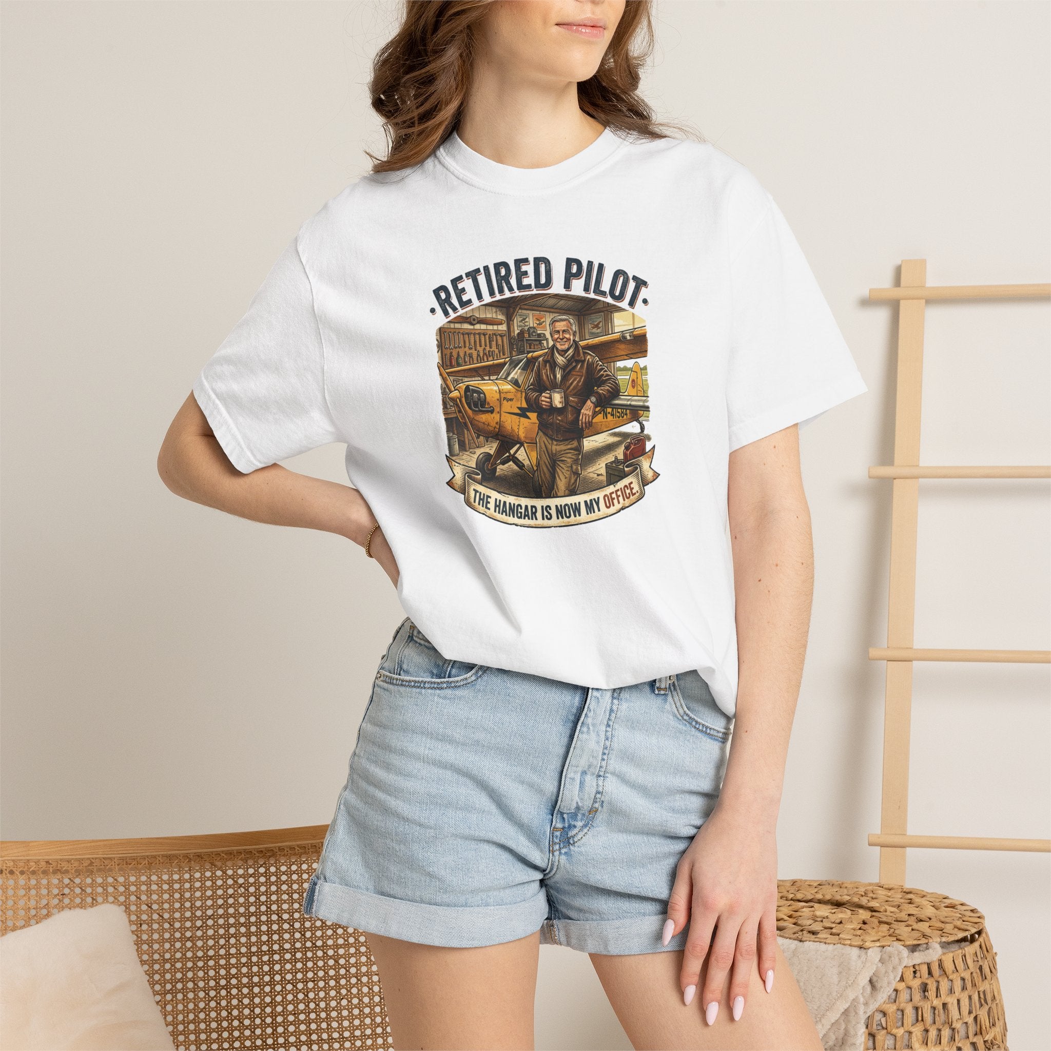 Retired Pilot shirt - The Hangar is Now My Office